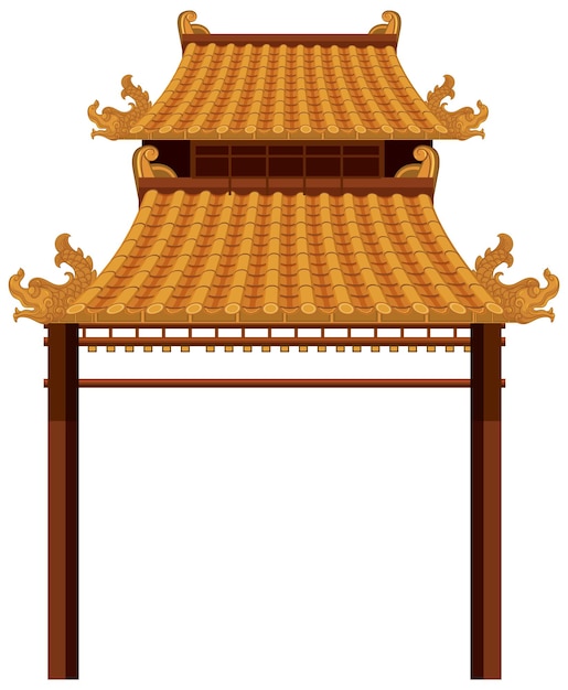 Chinese traditional architectures on white background