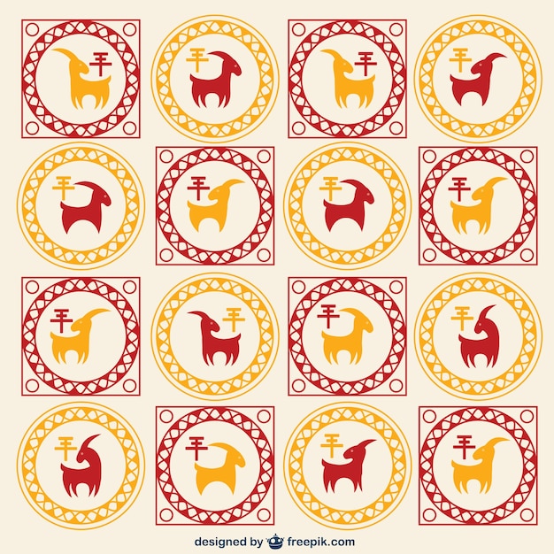 Free Vector chinese year of the goat pattern