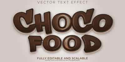 Free vector choco cereal text effect editable breakfast and snack text style