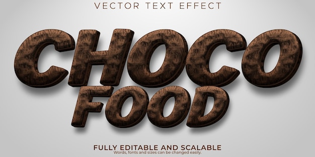 Free Vector choco cereal text effect editable breakfast and snack text style