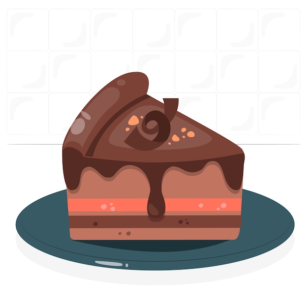 Chocolate cake concept illustration