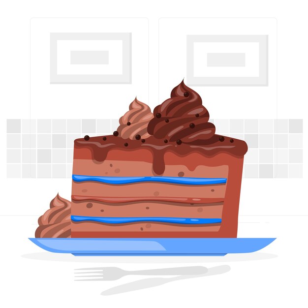 Chocolate cake concept illustration