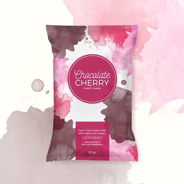 Free vector chocolate cherry colorful packing