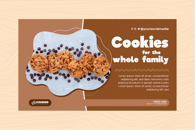 Chocolate cookies banner template