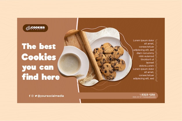 Free Vector chocolate cookies banner template