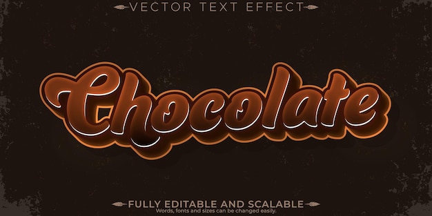 Free vector chocolate editable text effect editable sweet and cocoa text style