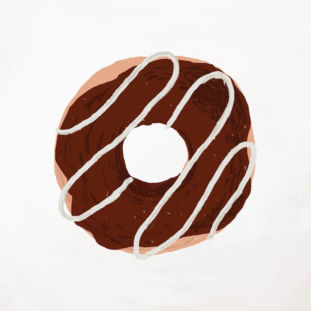 Free Vector chocolate frosted donut element vector cute hand drawn style