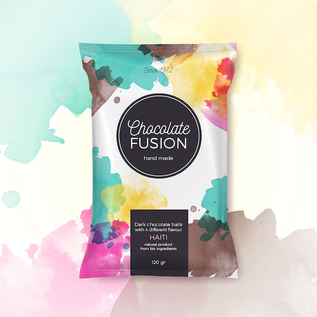 Free vector chocolate fusion colorful packing