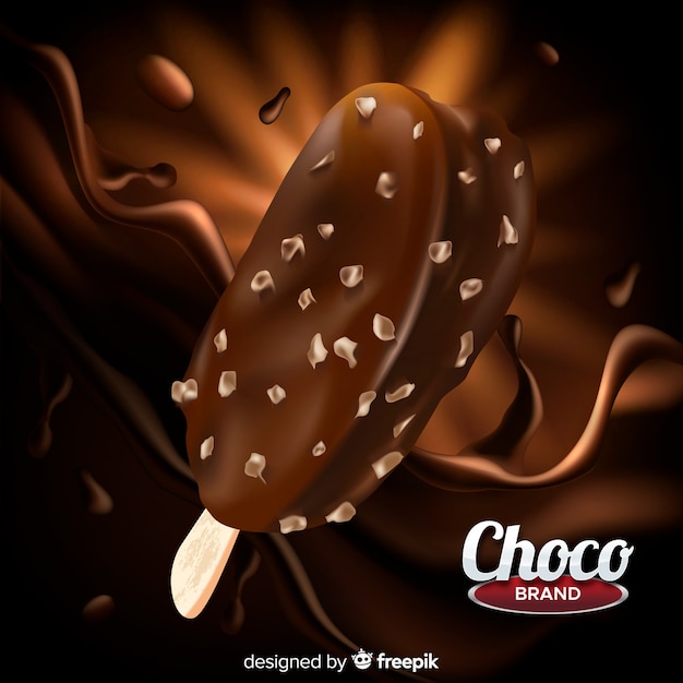 Chocolate ice cream ad template