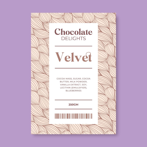 Free Vector chocolate label template design