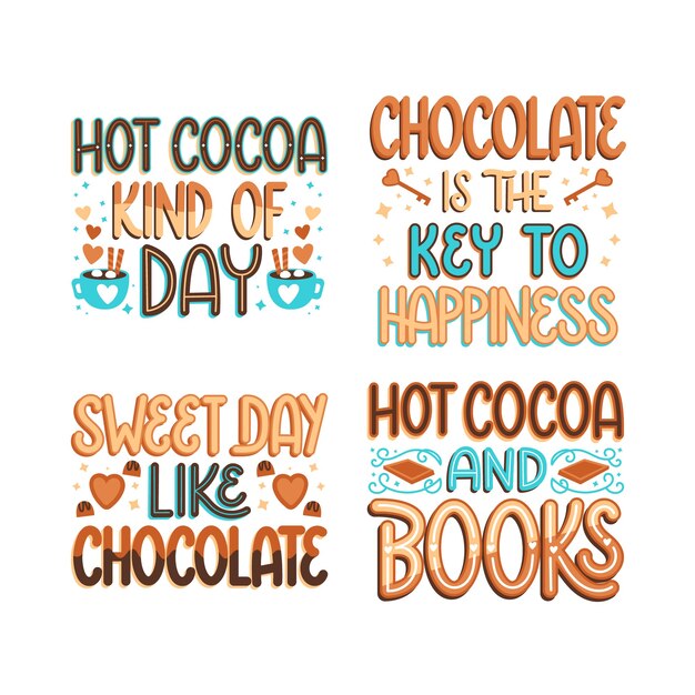 Chocolate lettering sticker set