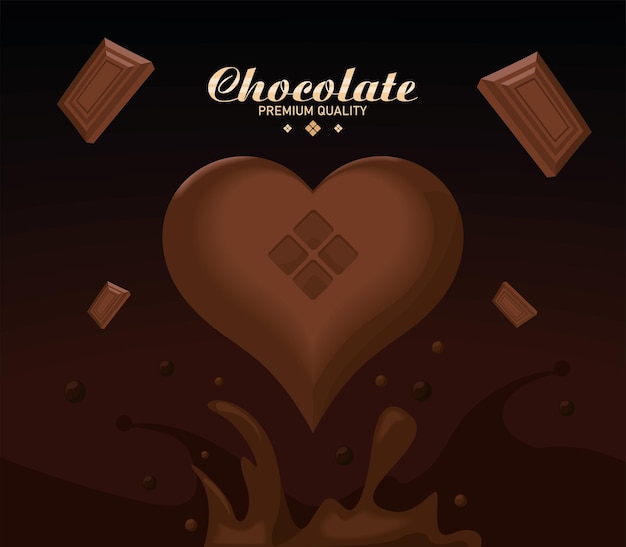 Free Vector chocolate lettering with heart