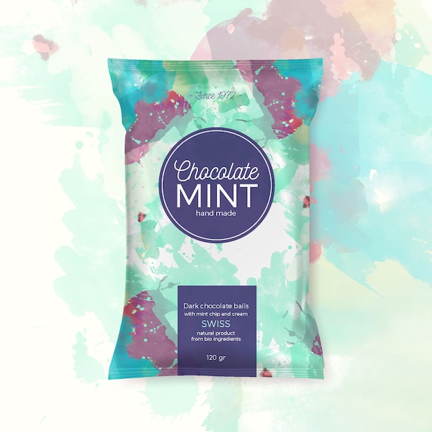 Chocolate mint colorful packing