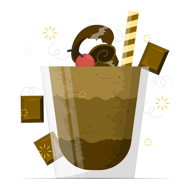 Free vector chocolate mousse  concept illustration