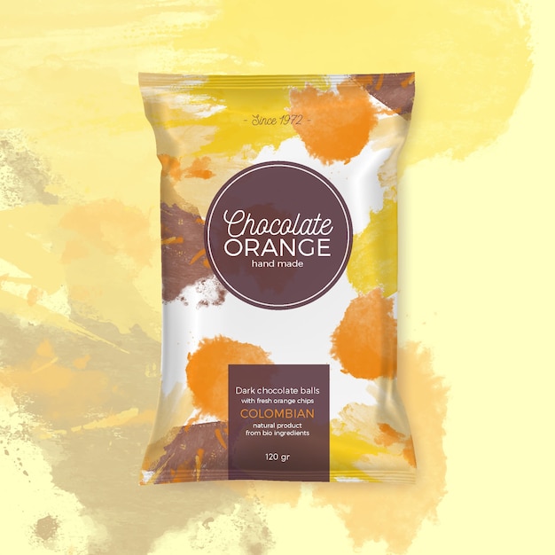 Free vector chocolate orange colorful packing