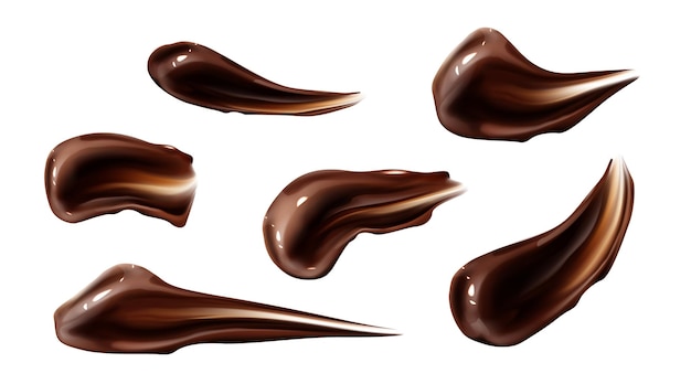 Chocolate strokes brown liquid ganache smears