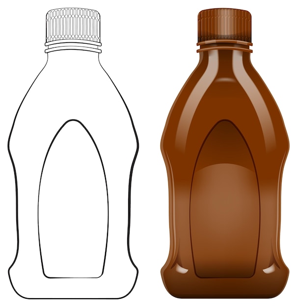 Free Vector chocolate syrup bottle illustration