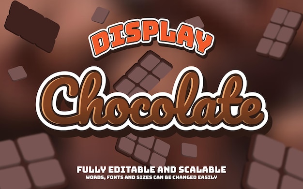 Free Vector chocolate text effect editable