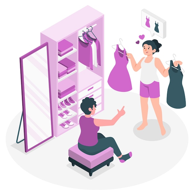 Free Vector choosing clothes concept illustration