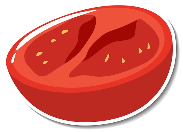 Free Vector chopped tomato sticker on white