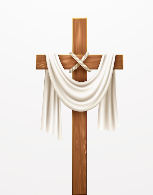 Free Vector christian cross. congratulations on palm sunday, easter and the resurrection of christ. vector illustration eps10