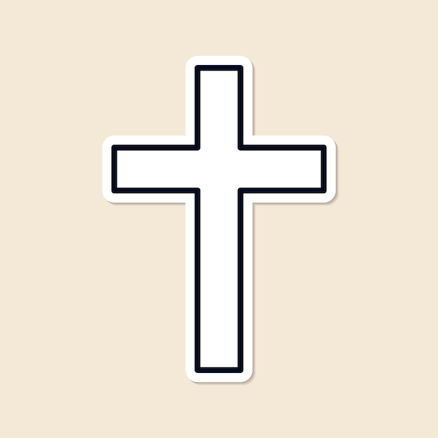 Free vector the christian cross sticker design element vector