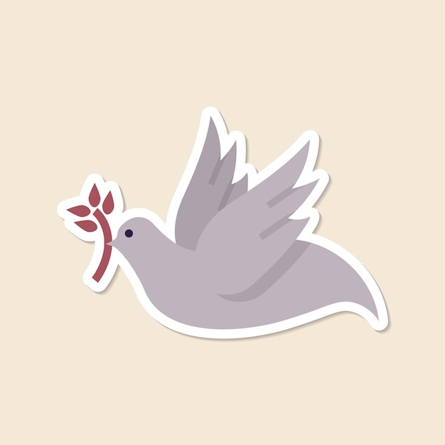 Free Vector christian dove of peace symbol sticker vector