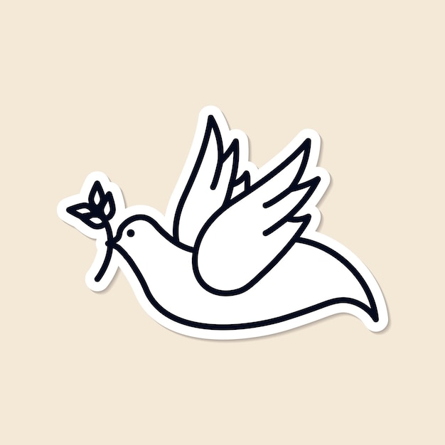 Free Vector christian dove of peace symbol sticker vector