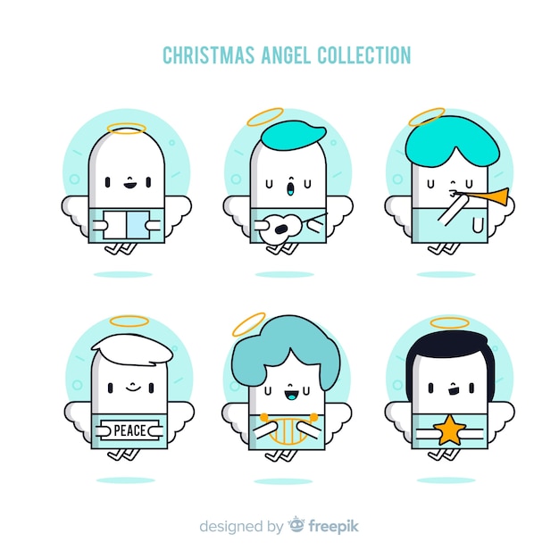 Free Vector christmas angel collection