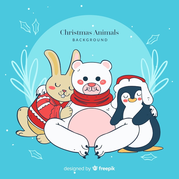 Christmas animals background