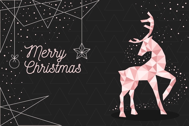 Free vector christmas background concept in polygonal style