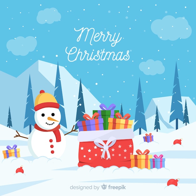 Christmas background in flat design