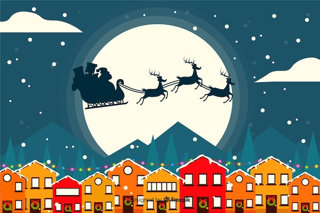 Free Vector christmas background in flat design