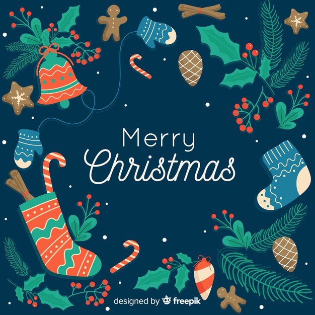 Christmas background in flat design