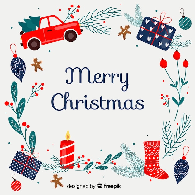 Christmas background in flat design