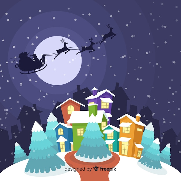 Christmas background in flat design