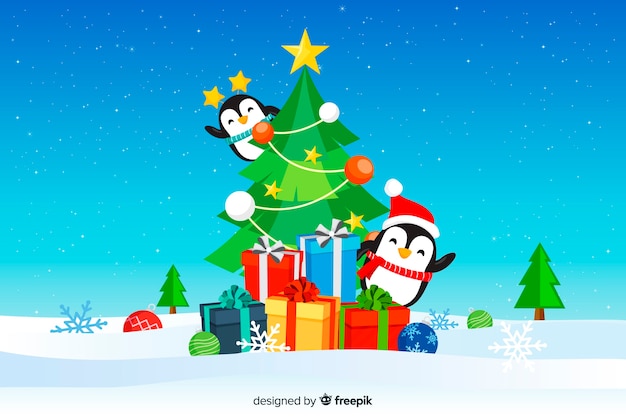 Christmas background in flat design