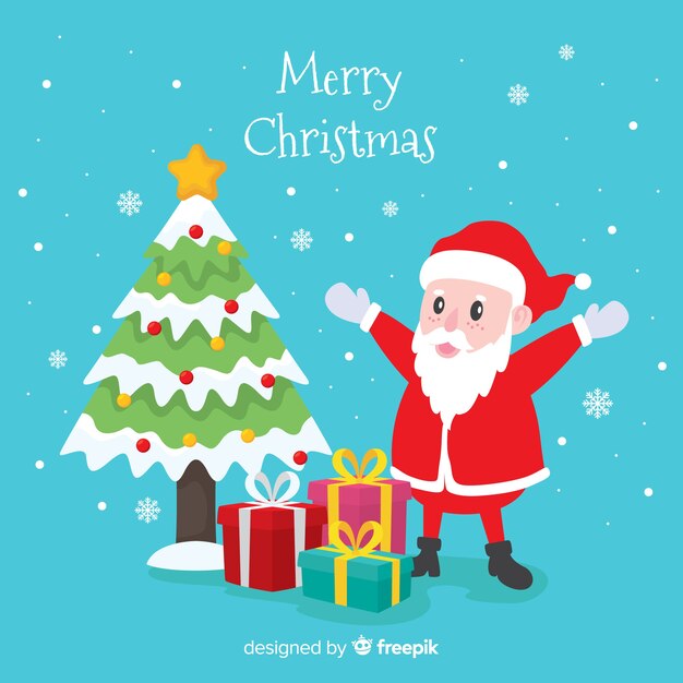 Christmas background in flat design