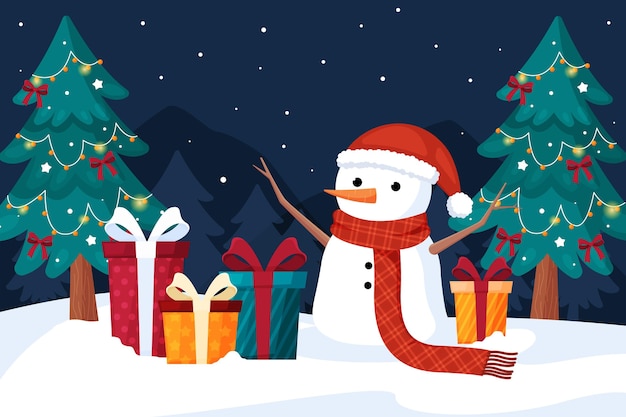 Christmas background in flat design