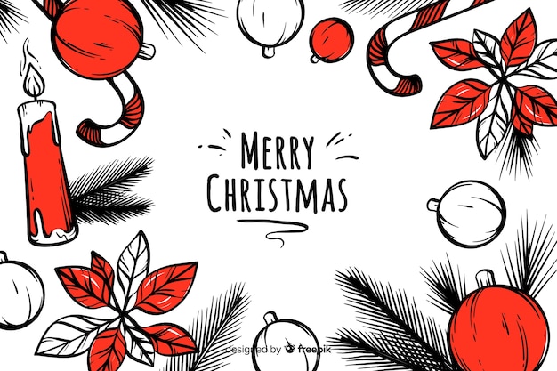 Christmas background in hand drawn