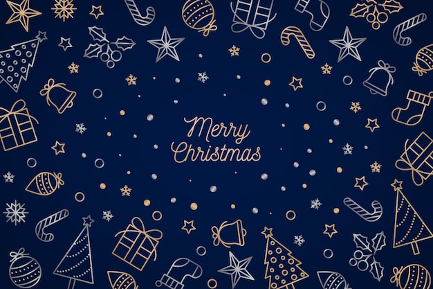 Christmas background in outline style