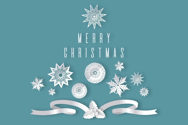 Free Vector christmas background in paper style