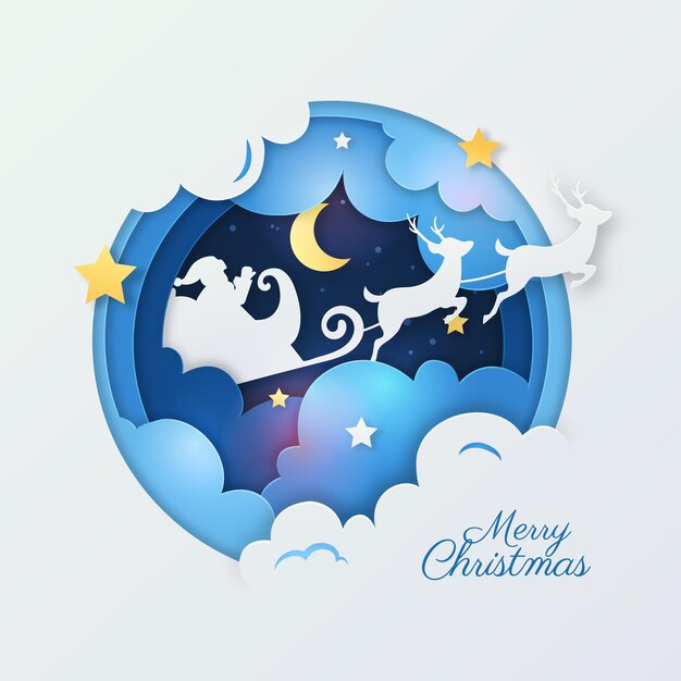 Christmas background in paper style