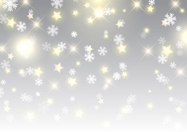 Christmas background of stars and snowflakes