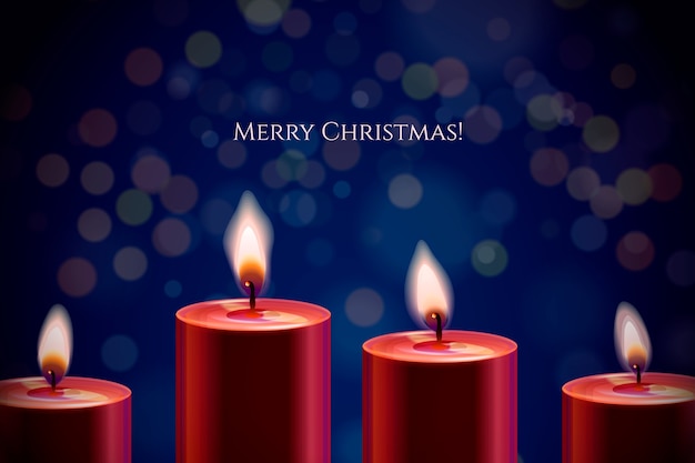 Christmas background with candle