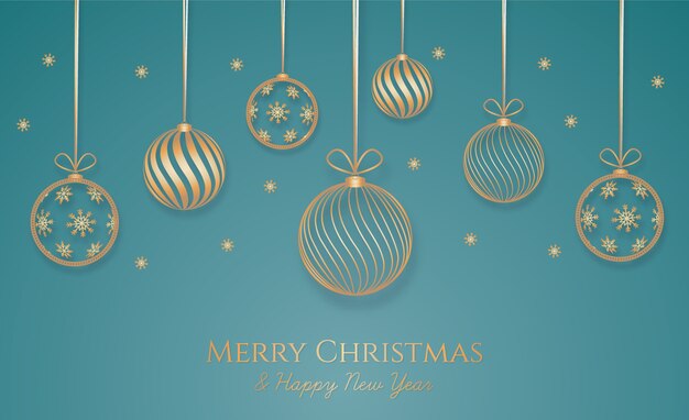 Christmas background with golden decoration