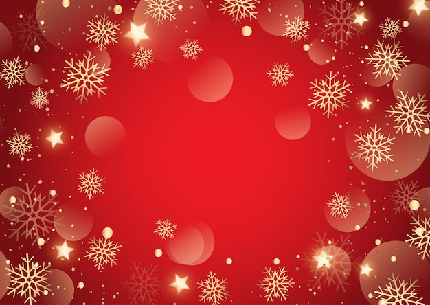 Christmas background with golden snowflakes and stars design