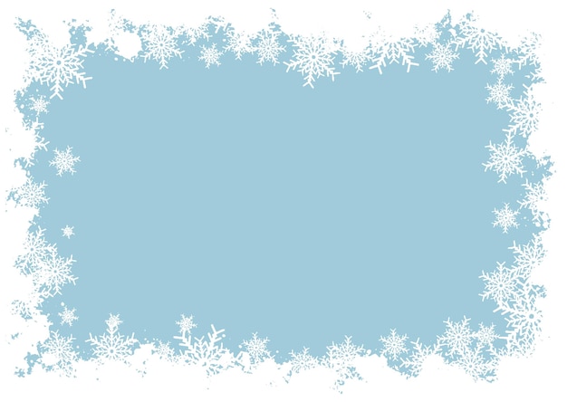 Christmas background with a grunge snowflake border