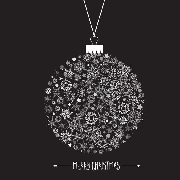 Free Vector christmas ball background made of snowflakes