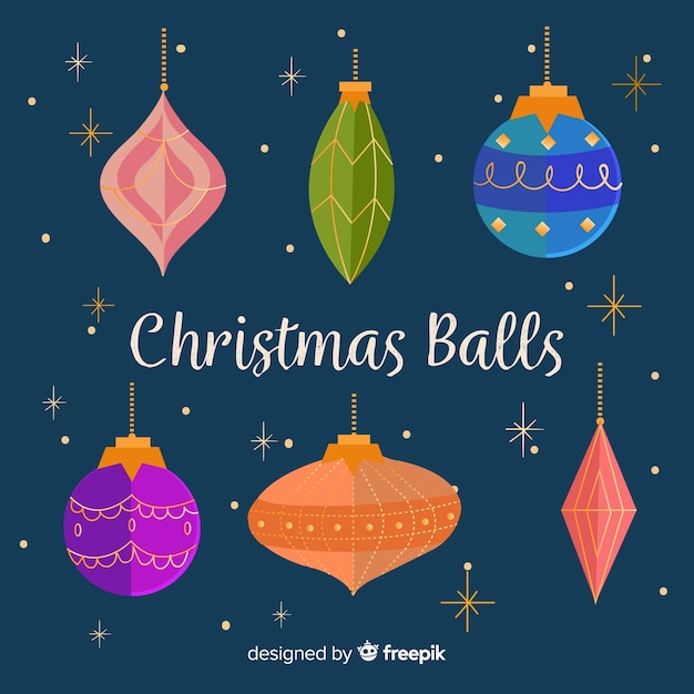 Christmas ball collection in different shapes